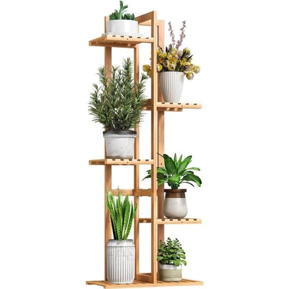 Bamboo Plant Stand For Indoor Outdoor Plants Corner Plant Shelf Flower Stands - Picture 1 of 8